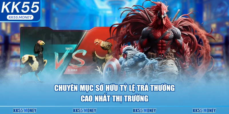 Đá gà KK55 tỷ lệ trả thưởng cao nhất thị trường 